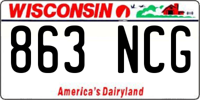 WI license plate 863NCG
