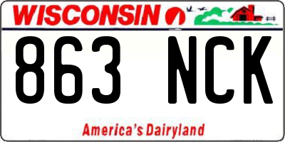 WI license plate 863NCK