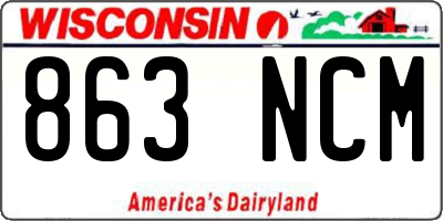 WI license plate 863NCM
