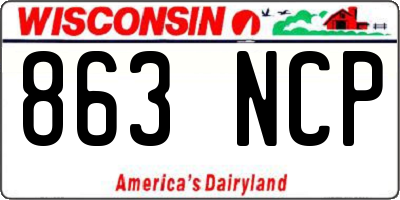 WI license plate 863NCP