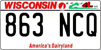WI license plate 863NCQ
