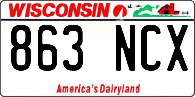 WI license plate 863NCX