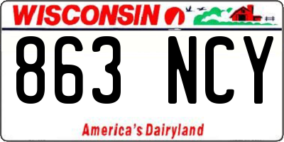 WI license plate 863NCY