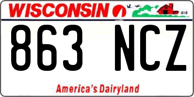 WI license plate 863NCZ