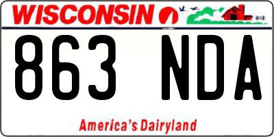 WI license plate 863NDA