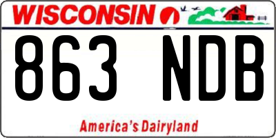 WI license plate 863NDB