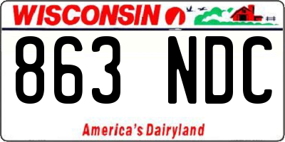 WI license plate 863NDC