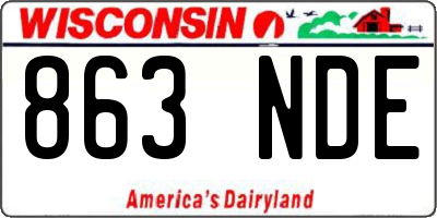 WI license plate 863NDE