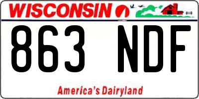 WI license plate 863NDF
