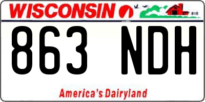 WI license plate 863NDH