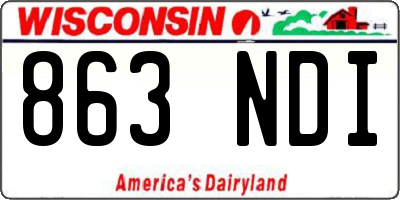 WI license plate 863NDI
