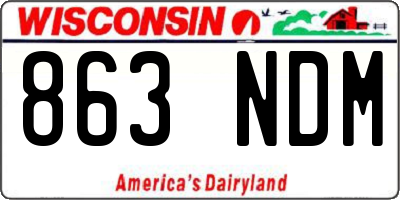 WI license plate 863NDM