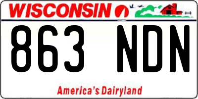 WI license plate 863NDN