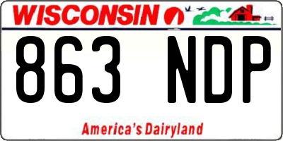 WI license plate 863NDP