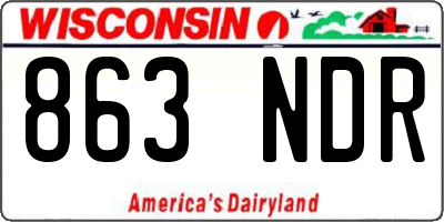 WI license plate 863NDR