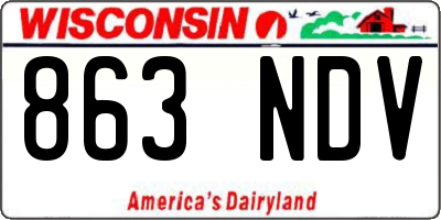 WI license plate 863NDV