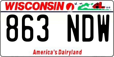 WI license plate 863NDW