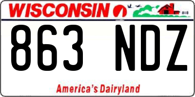 WI license plate 863NDZ
