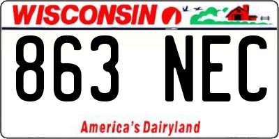 WI license plate 863NEC