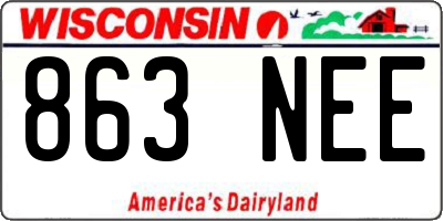 WI license plate 863NEE