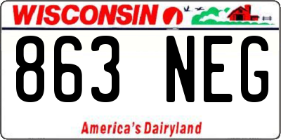 WI license plate 863NEG