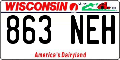 WI license plate 863NEH