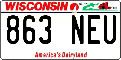 WI license plate 863NEU