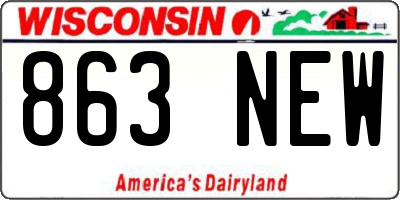 WI license plate 863NEW