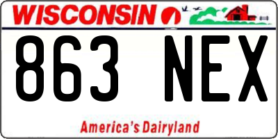 WI license plate 863NEX
