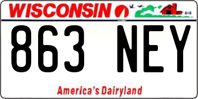 WI license plate 863NEY