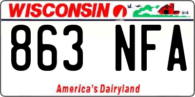 WI license plate 863NFA