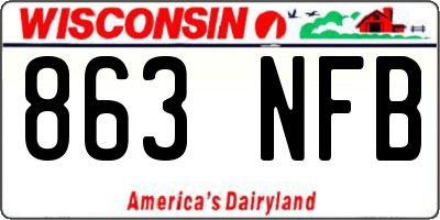 WI license plate 863NFB