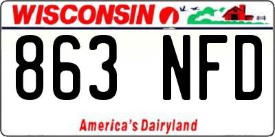 WI license plate 863NFD
