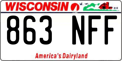 WI license plate 863NFF