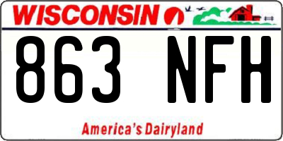 WI license plate 863NFH