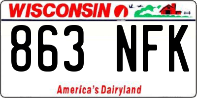 WI license plate 863NFK