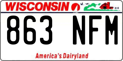 WI license plate 863NFM