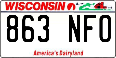 WI license plate 863NFO