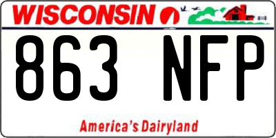 WI license plate 863NFP