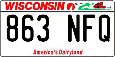 WI license plate 863NFQ
