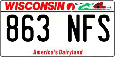 WI license plate 863NFS