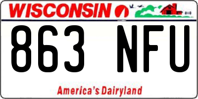 WI license plate 863NFU