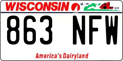 WI license plate 863NFW