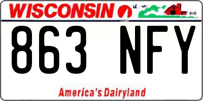 WI license plate 863NFY