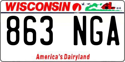 WI license plate 863NGA