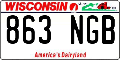 WI license plate 863NGB