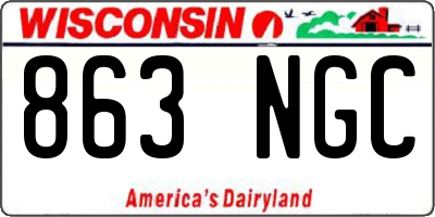 WI license plate 863NGC