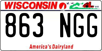 WI license plate 863NGG