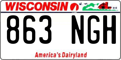WI license plate 863NGH
