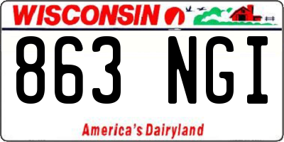 WI license plate 863NGI